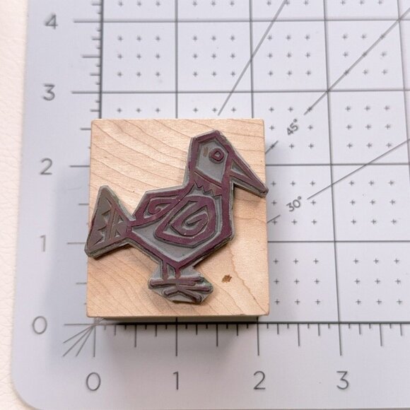 Magenta Abstract Bird Rubber Stamp Geometric Details Craft Scrapbooking - Picture 4 of 4
